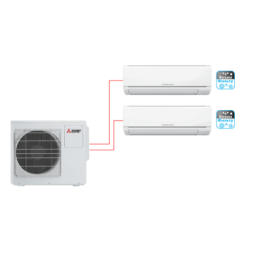 MITSUBISHI ELECTRIC MSZ-HJ25VA ER1+MSZ-HJ35VA ER1 / MXZ-3HJ50VA ER1 мульти сплит-система 